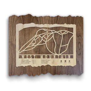 West Mountain Ski Trail Map - Wood Wall Decor