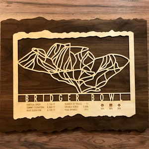 Cadeau déco de ski Bridger Bowl pour skieurs et snowboarders - Bridger Bowl Montana Ski Art, art mural de ski pour votre maison de ski