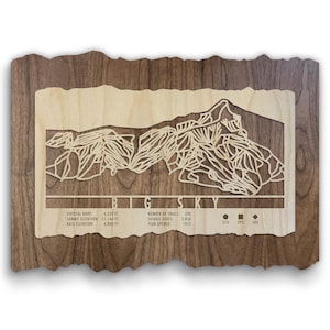 Big Sky Ski Trail Map - Wood Wall Decor
