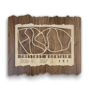 Chestnut Mountain Illinois Ski Trail Map - Wood Wall Decor