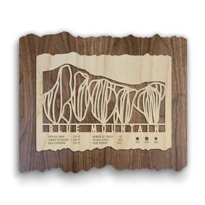 Blue Mountain Canada Ski Trail Map - Wood Wall Art
