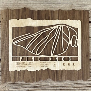 Pine Knob Ski Map Art Grand cadeau pour les skieurs et les snowboarders - Michigan Ski Decor - Skiing Wall Art pour votre maison de ski