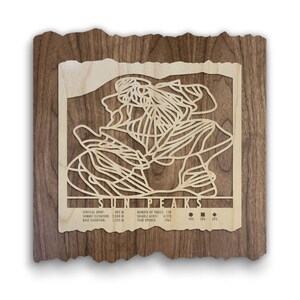 Sun Peaks Ski Trail Map | Wood Wall Decor