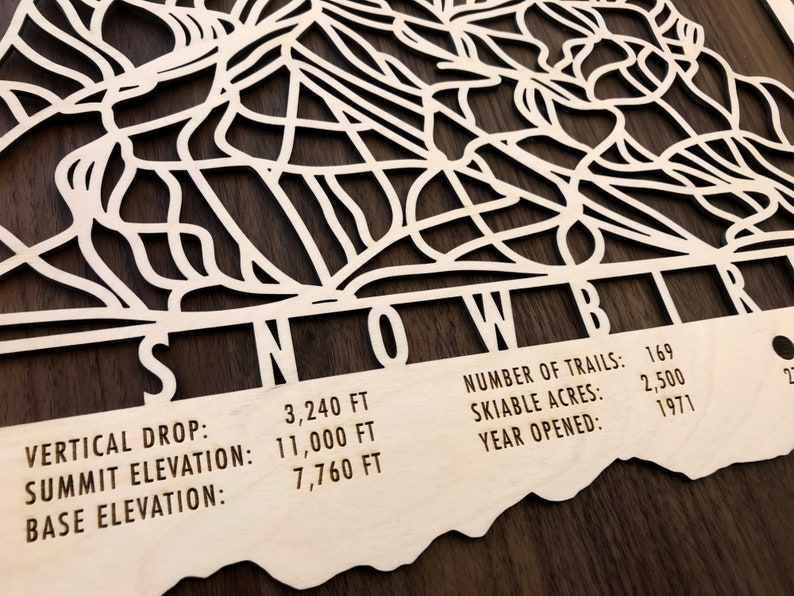 Snowbird Base Map Snowbird Ski Trail Map - Wood Wall Decor - Etsy