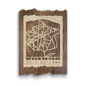Ascutney Mountain Ski Trail Map - Wood Wall Decor