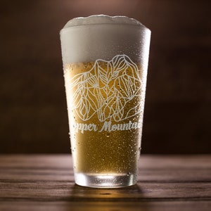 Verre de pinte de Copper Mountain - Carte des pistes, cadeau de ski et de snowboard