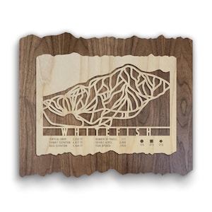 Whitefish Ski Trail Map Wood Wall Decor