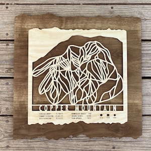 Copper Mountain Ski Decor Map Art Cadeau pour les skieurs Snowboarders Carte des pistes de ski Ski Art - Skiing Mountain Art Ski House
