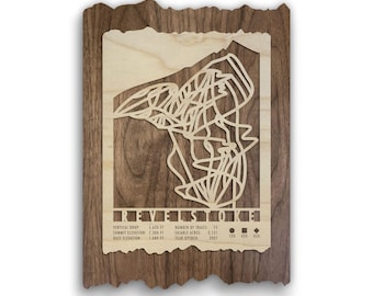 Revelstoke Ski Trail Map - Wood Wall Art