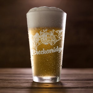 Breckenridge Pint Glass - Trail Map Ski Snowboard Gift