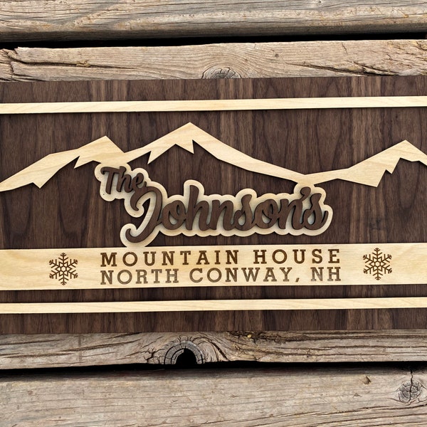 Mountain House-Ski House sign - Ski decor for your family lodge/house/cabin - Housewarming-Family Gift