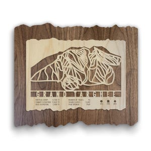 Grand Targhee Ski Trail Map Art - Wood Wall Decor