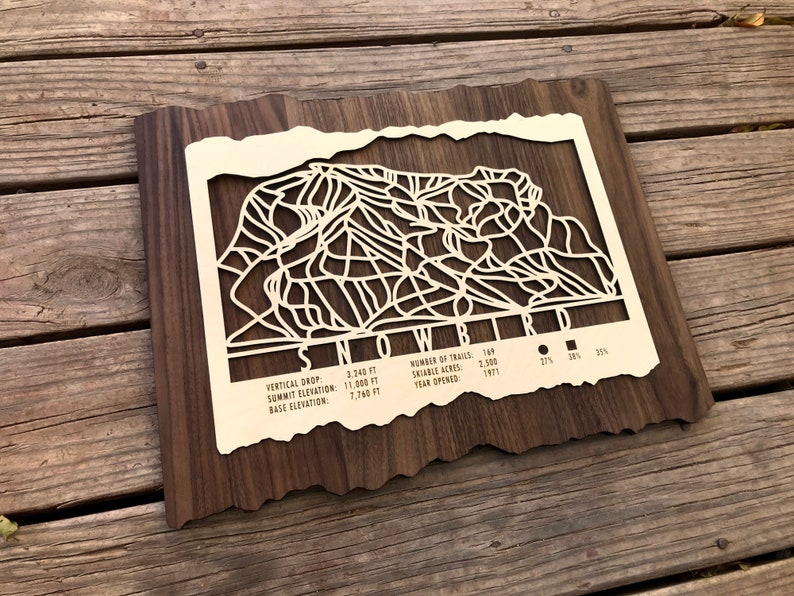 Snowbird Base Map Snowbird Ski Trail Map - Wood Wall Decor - Etsy