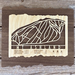 Mount Ashland Ski Map Art Gift pour les skieurs et les snowboarders - Ski Décor-Ski Wall Art pour votre maison de ski