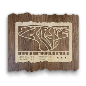 Blue Mountain Pennsylvania Ski Trail Map - Wood Wall Art