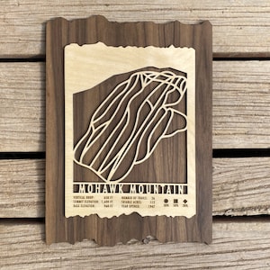 Mohawk Mountain Ski Decor Map Art Gift pour les skieurs et les planchistes - Ski House Decor - Art mural de ski