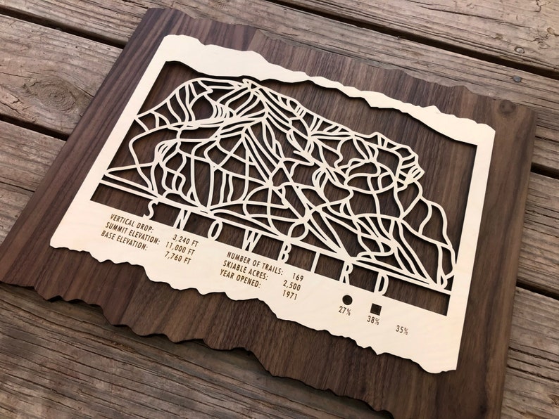 Snowbird Map.pdf Snowbird Ski Trail Map - Wood Wall Decor - Etsy