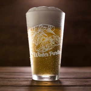 Winter Park Pint Glas - Landkarte Ski Snowboard Geschenk