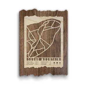 Sugar Mountain Ski Trail Map - Wood Wall Art
