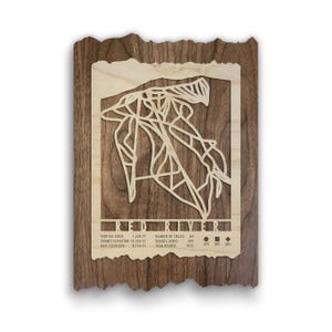 Red River Ski Trail Map - Wood Wall Art