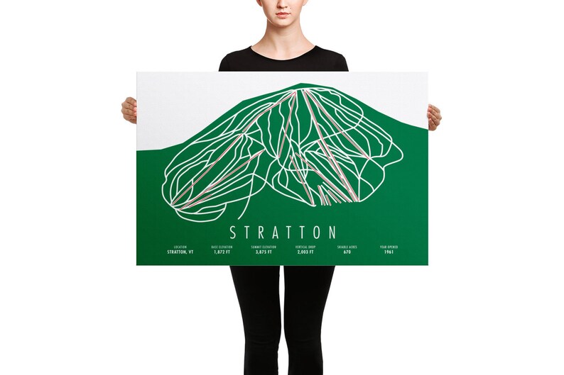 Stratton Ski Trail Map Poster Print Wall Art - Etsy