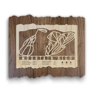 Mountain High Ski Trail Map Art - Wood Wall Decor