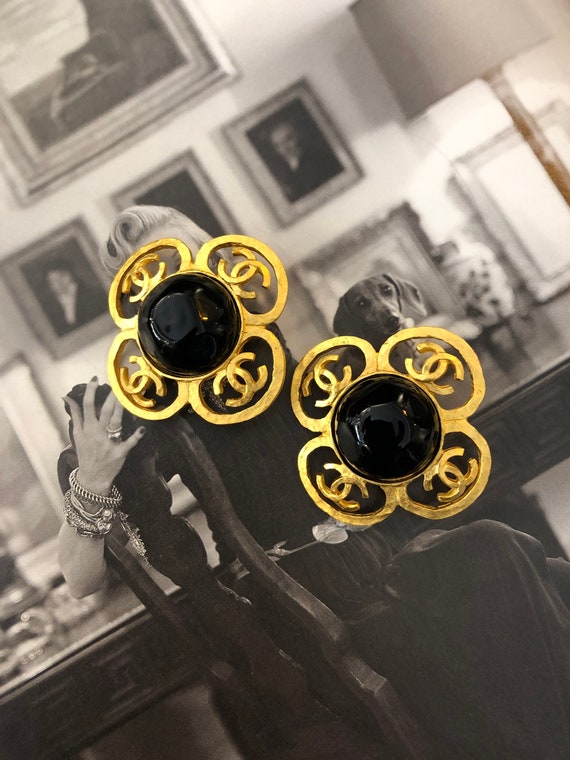Vintage Chanel Lucky Clover Earrings, Vintage