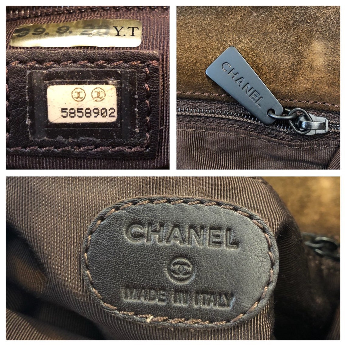 Authentic CHANEL Brown Suede Crossbody Bag Etsy