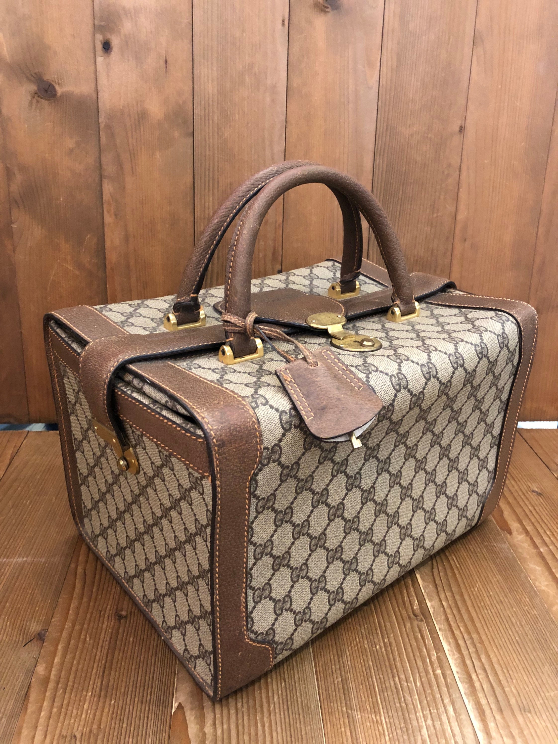 Louis Vuitton Monogram Train Case Travel Bag Beauty Vanity + Luggage Tag  80s at 1stDibs