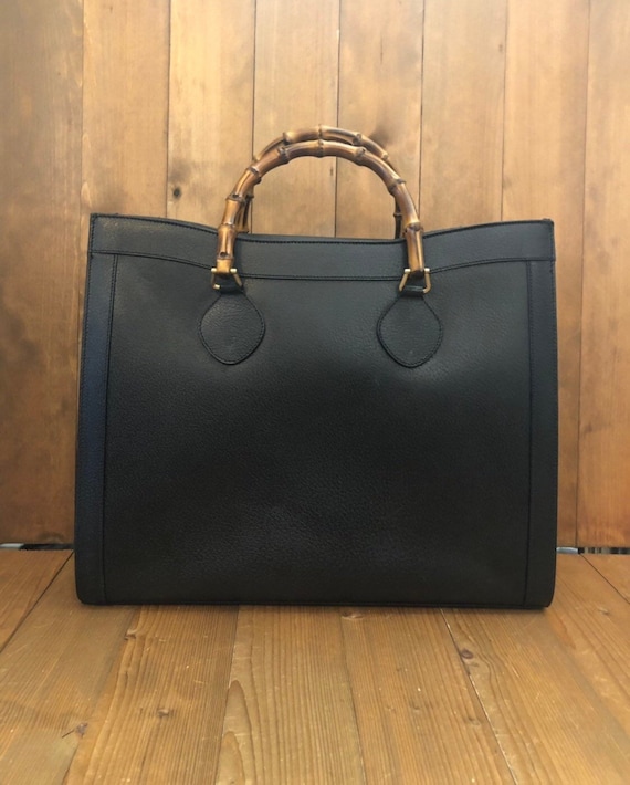 Authentic GUCCI Bamboo Black Leather Tote (Re-Line