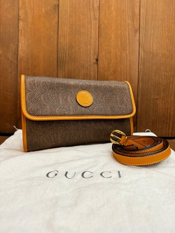 Authentic Vintage GUCCI Silk Jacquard Two way Mini Crossbody Bag Brown Etsy Canada
