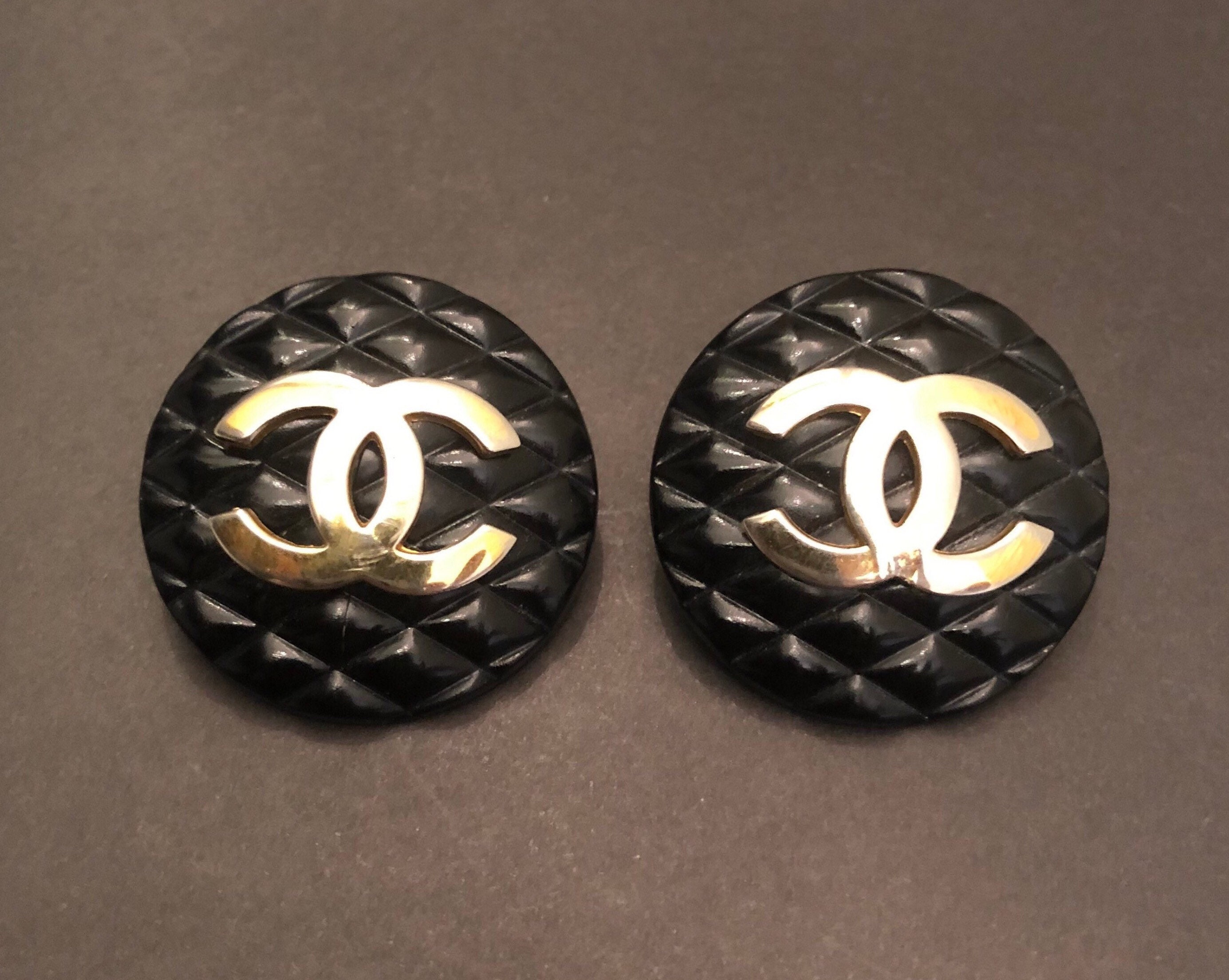 Gold Chanel Earrings - Etsy Gold Chanel Earrings - Etsy