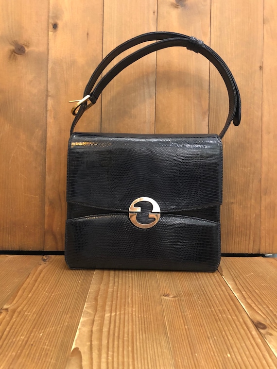 Gucci Vintage Exotic Leather Box Shoulder Bag