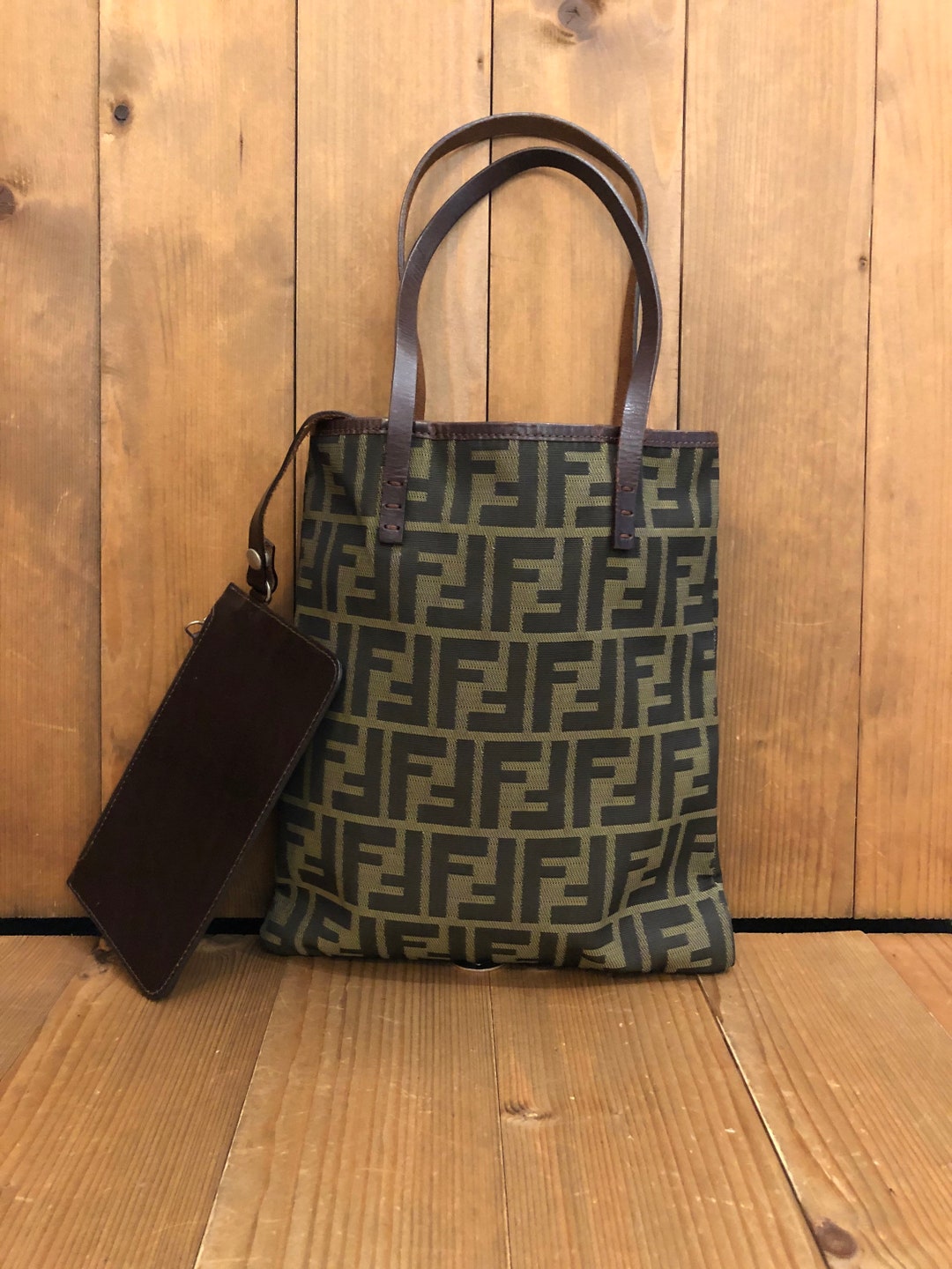 Fendi, Bags, Fendi Zucca Coated Canvas And Leather Tote Authenticity  Certified