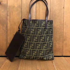 Fendi Brown, Pattern Print Vintage Tortuga-Trimmed Zucca Spy Bag