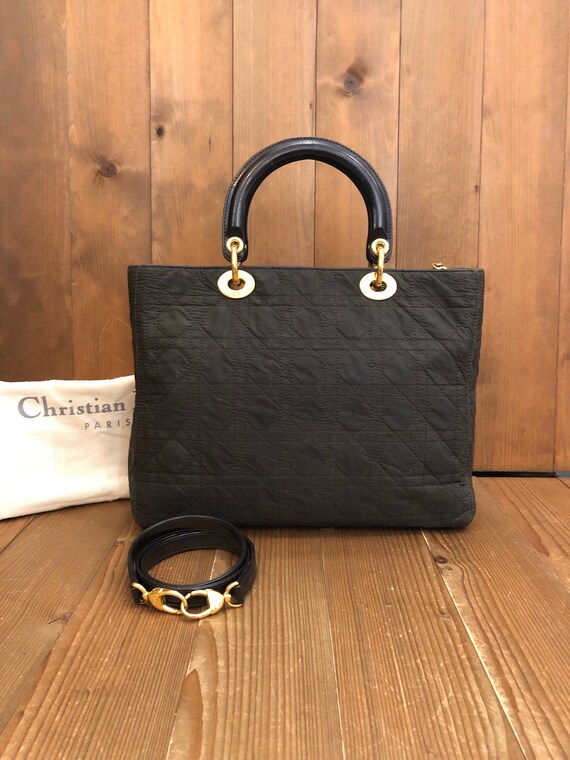 100 % Authentic Christian Dior Lady Dior Cannage nylon handbag