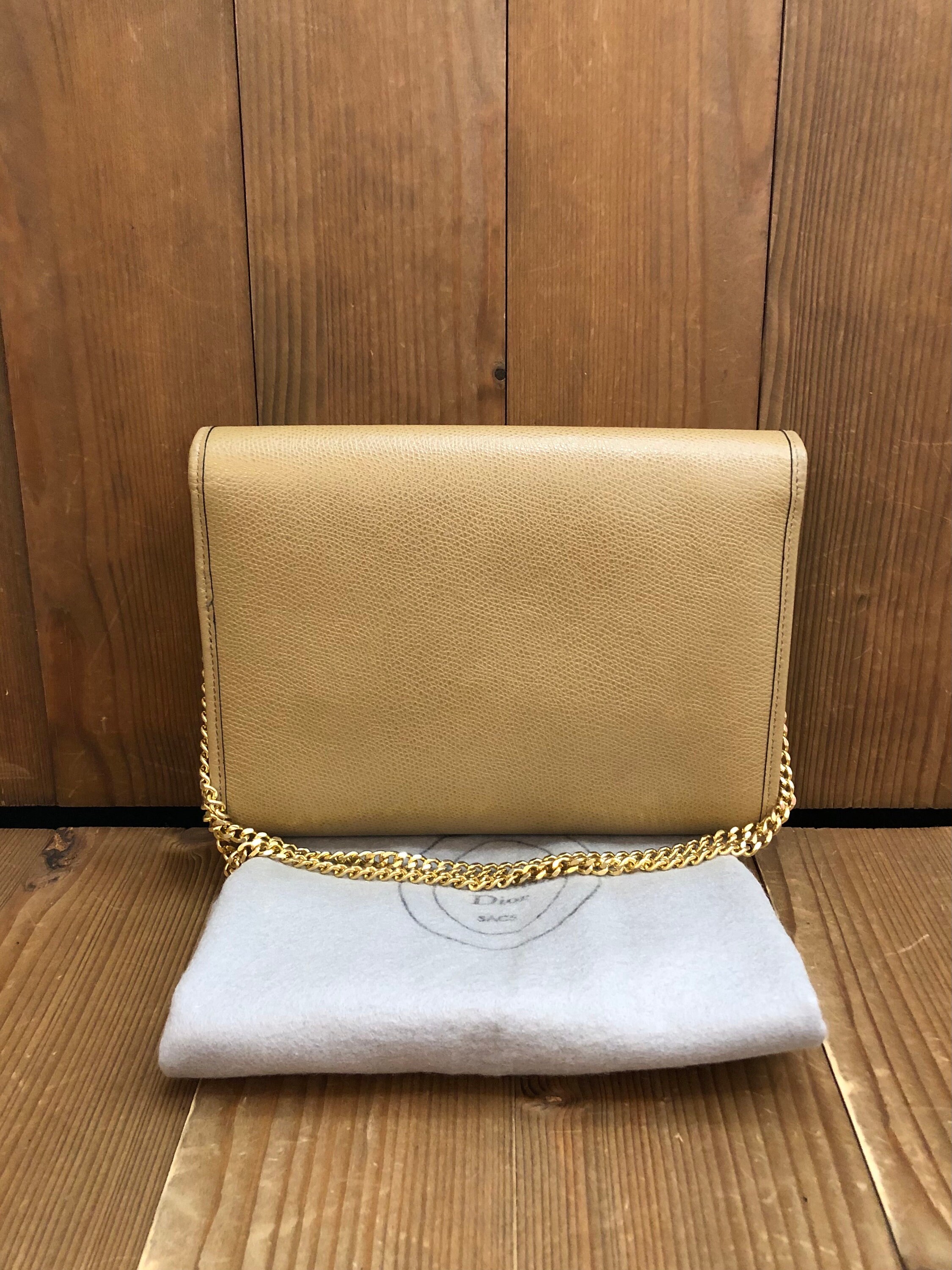 Authentic Vintage CHRISTIAN DIOR Beige Leather Chain Authentic Vintage CHRISTIAN DIOR Beige Leather Chain