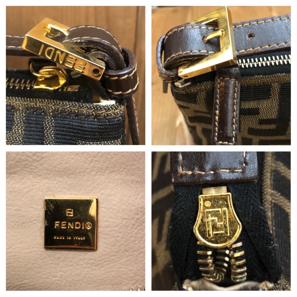1990s FENDI Brown Zucca Jacquard Mini Pouch Handbag at 1stDibs