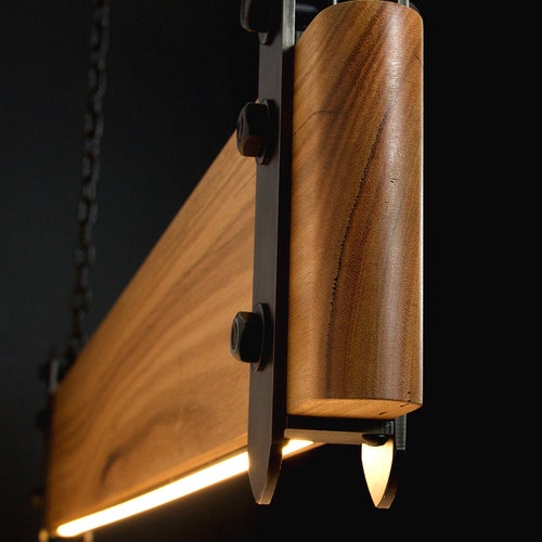 Wood Beam LED Pendant Light No.3 Remote 