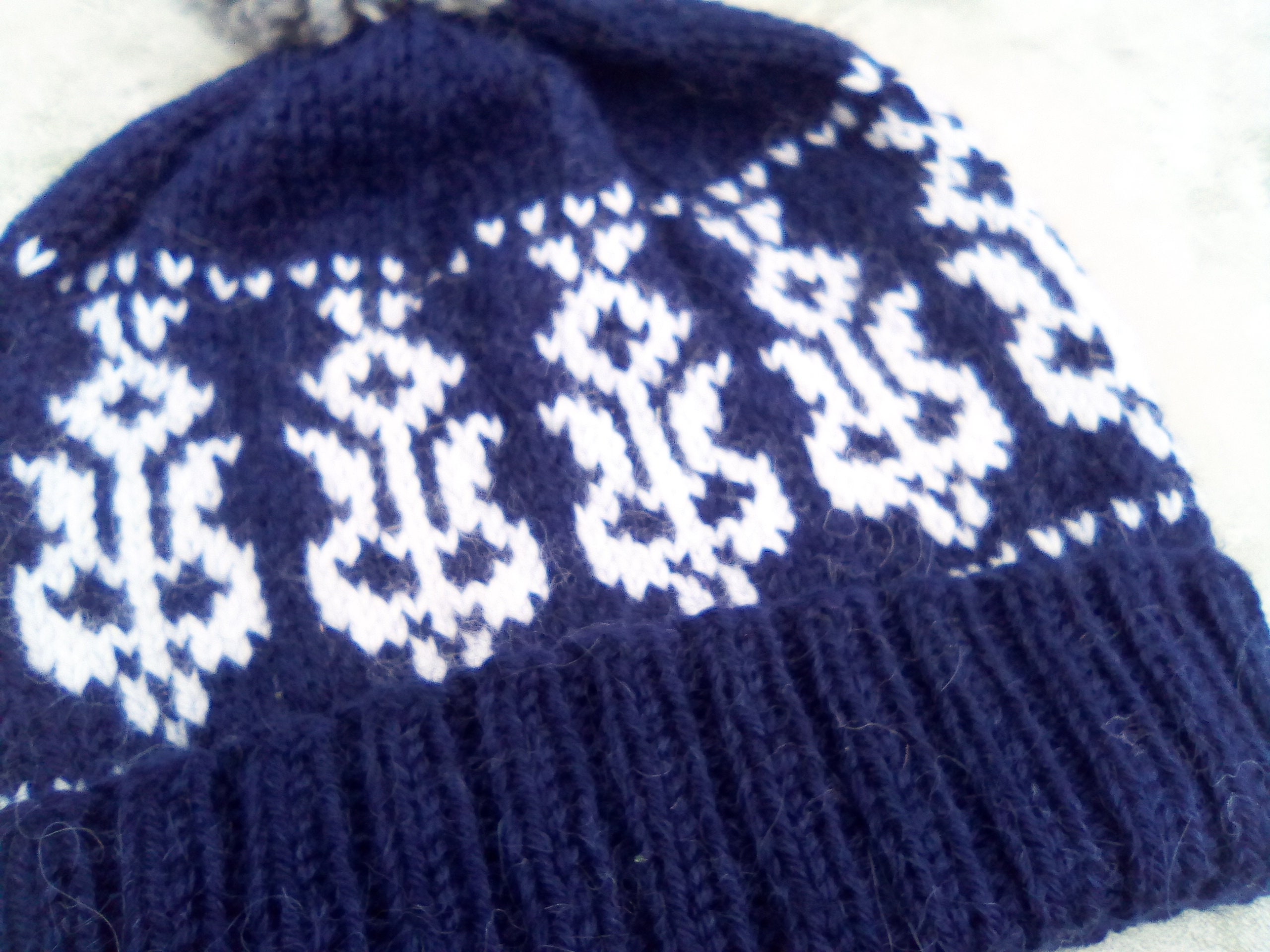Scottish Thistle Hat Fair Isle Bobble Hat Hand Knitted - Etsy UK