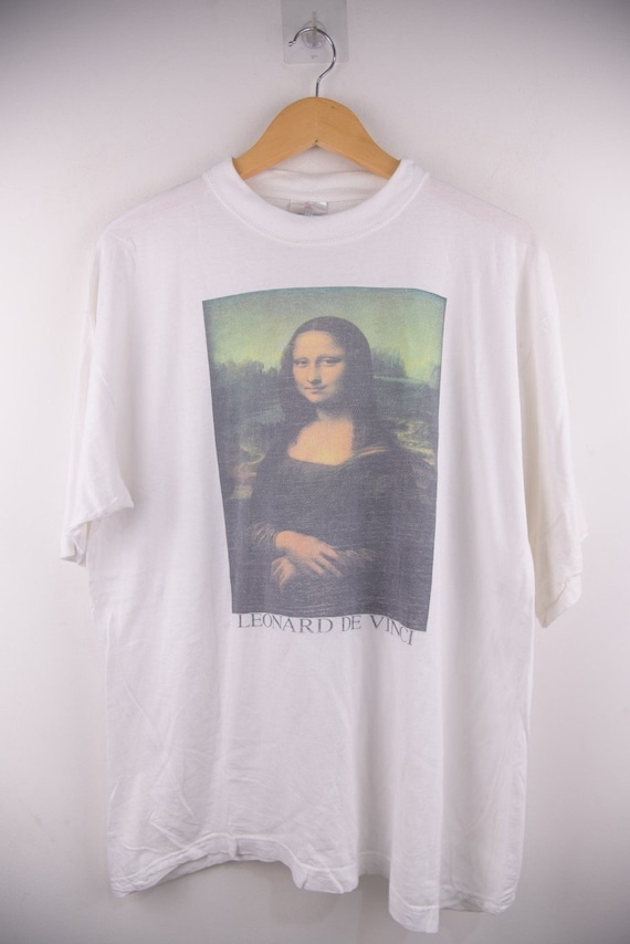 Vintage 90s Leonard De Davinci Monalisa Art T-Shir