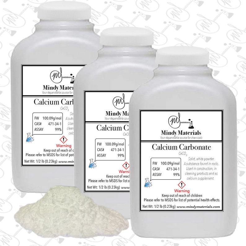 Calcium Carbonate USP/FCC 100 Precipitated 3 X 1/2lb Bottles Etsy