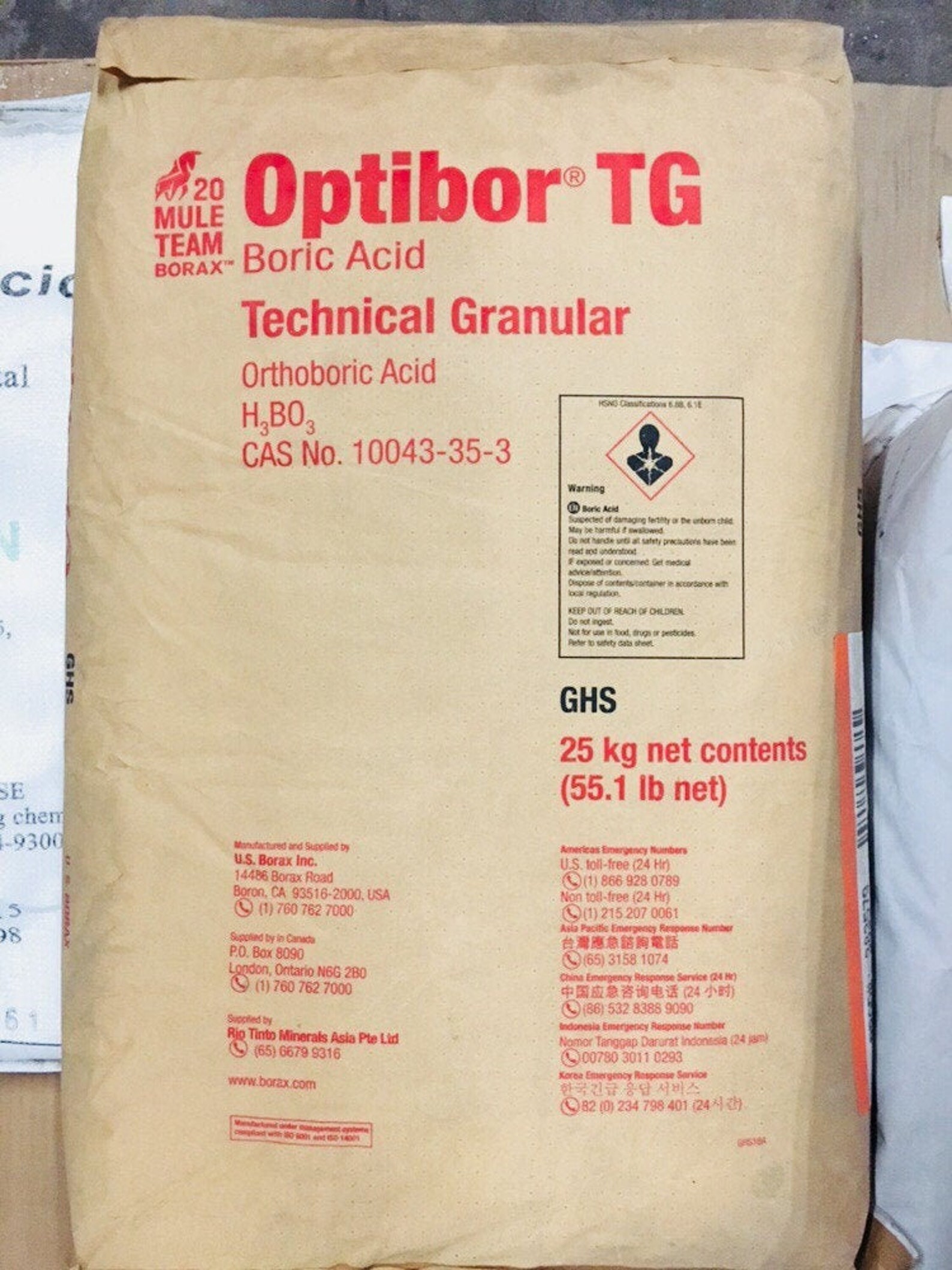 Boric Acid 99 PURE MIN. 55lb Bag Etsy
