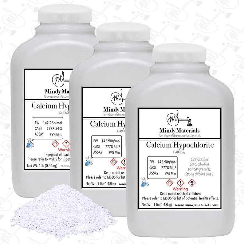 Calcium Hypochlorite 99 Pure Min. 3 X 1lb Bottles Etsy