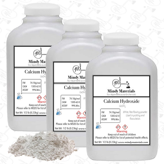 Calcium Hydroxide Hydrated Lime 99 Pure Min 3 X 1 2lb Etsy