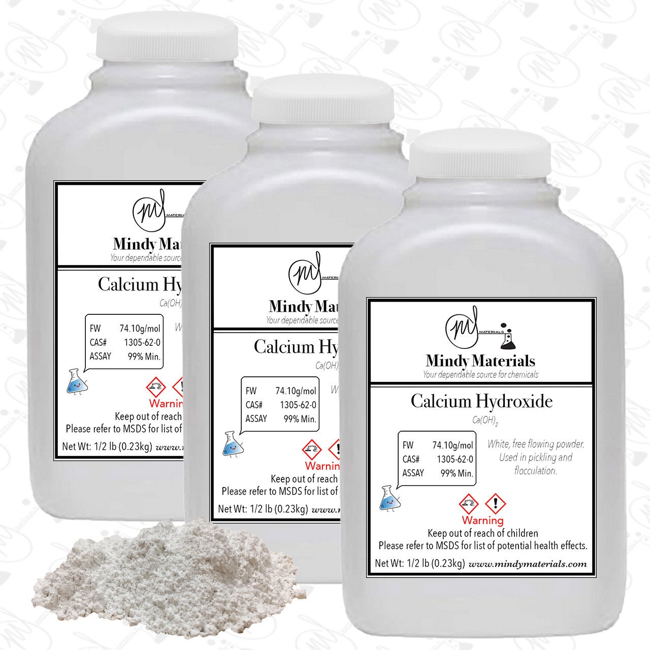 Calcium Hydroxide/hydrated Lime 99 PURE MIN. 3 X 1/2lb Etsy