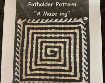 MUSTER ""A Maze ing"" Topflappen Loop Pattern für 27 X 27 (Pro) Größe Webstuhl PDF."