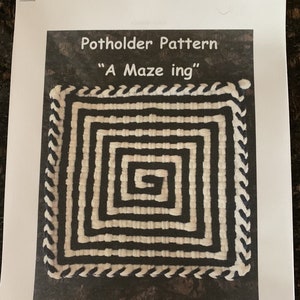 PATTERN  &quot;A Maze ing&quot; Potholder Loop Pattern for 27 X 27 (Pro) size loom PDF