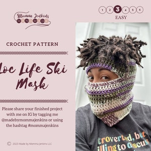 Loc Life Ski Mask Pattern, Crochet Ski Mask Pattern