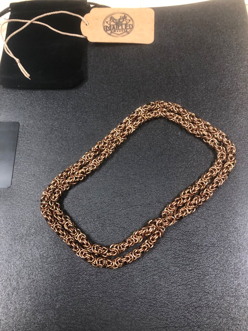 Delicate Byzantine Chainmaille Necklace in Oxidized Silver